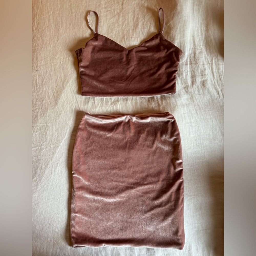 AYM / Boom Boom the Label Velvet Skirt & Top Set